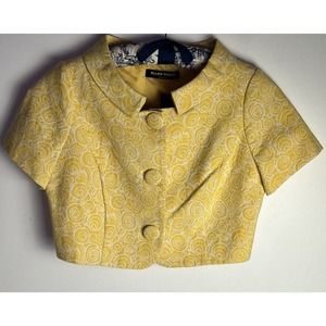Ellen Tracy Yellow Short Sleeve Blazer